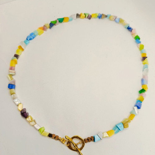 Women's Necklace with Semi-Precious Stones New, Stainless Steel