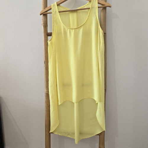 Lipsy London Asymmetric Yellow One Size Top Like New