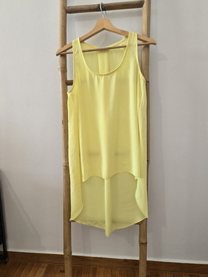 Lipsy London Asymmetric Yellow One Size Top Like New