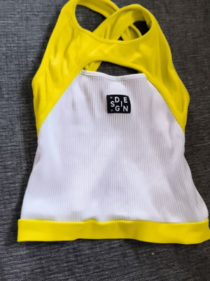 Sleeveless top Evita for girls 14 years like new, white and yellow