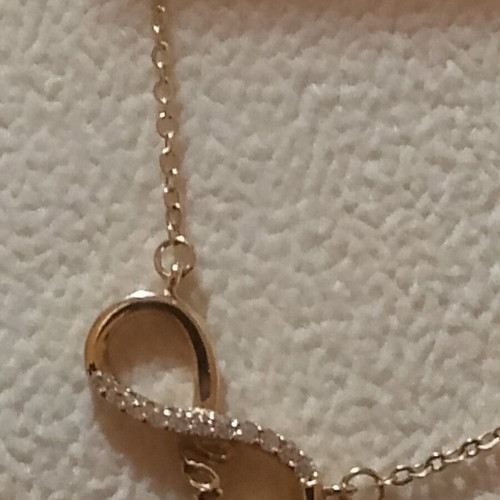 Gold Necklace 9K (375) with Cross and Infinity, like new