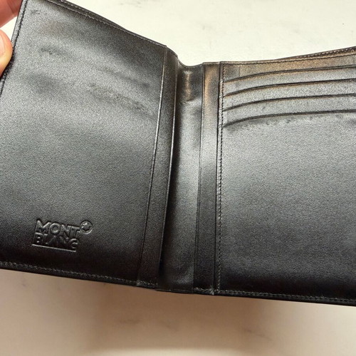 Mont Blanc wallet like new, black, genuine leather