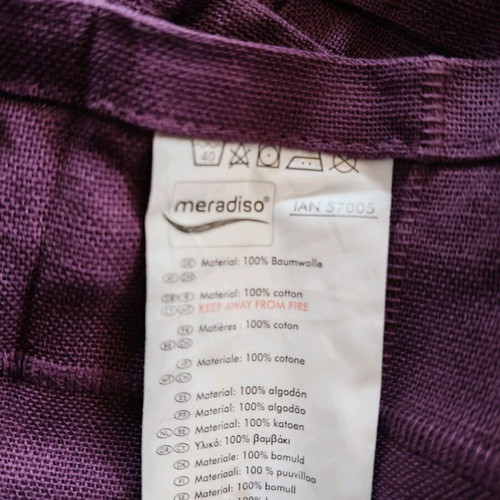 Curtain set 2 pieces purple, 100% cotton, new
