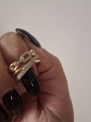 Steel ring in gold color with adjustable opening