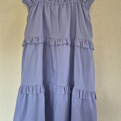 Chaton lilac summer midi dress with ruffles, like new