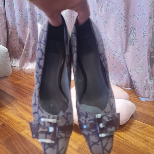 Calvin Klein burgundy high heels used with unique design