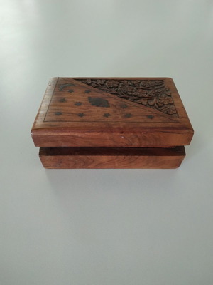 Vintage χειροποίητο κουτί μεταχειρισμένο, διακοσμητικό
