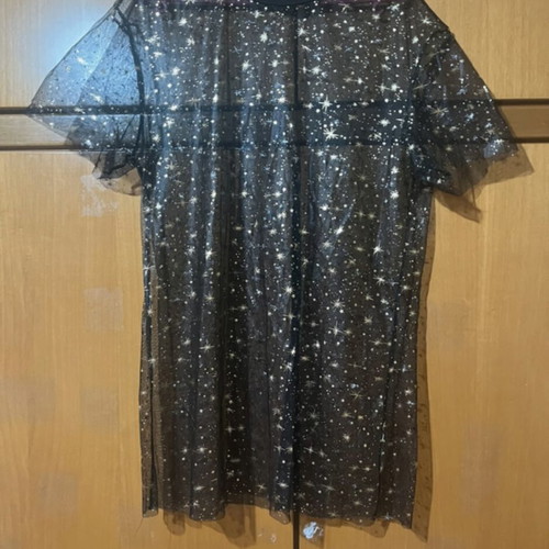 Black transparent dress with star pattern like new