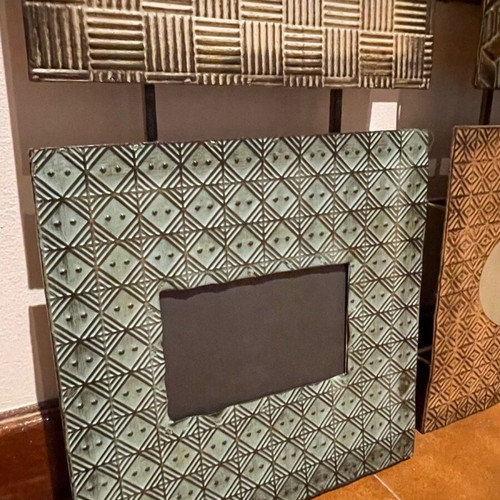 Metal wall photo frame with 9 slots like new