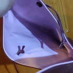 Shoulder bag new purple with pink interior, leatherette