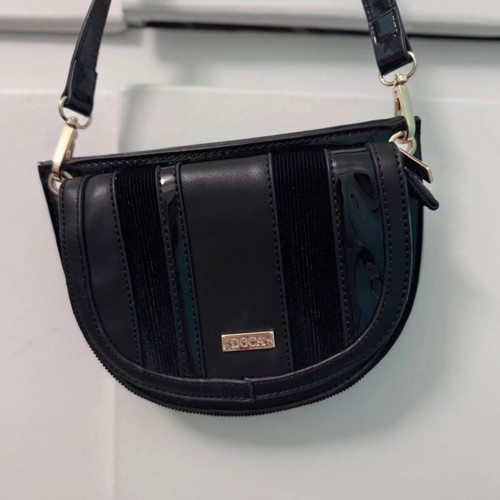 Doca crossbody bag like new, black with gold details