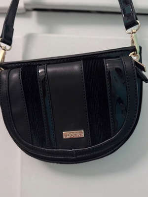 Doca crossbody bag like new, black with gold details