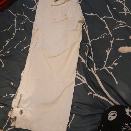 Capri pants used, summer white, women's