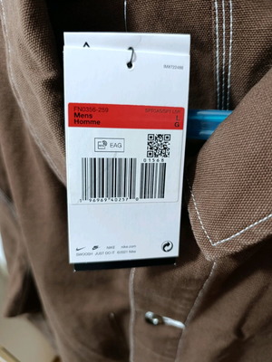 Nike Life Men’s Chore Coat casual jacket new, size Large, brown