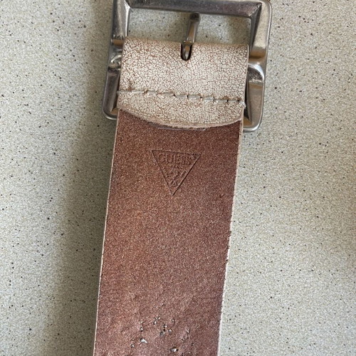 Vintage Guess leather belt metallic with studs and crystals, like new