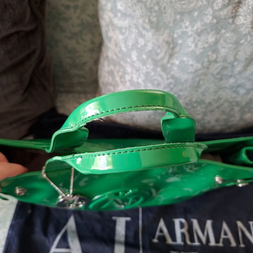 Armani Jeans handbag like new, green color with case