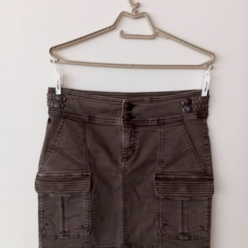 Brown cargo mini skirt size M like new with handmade necklace gift