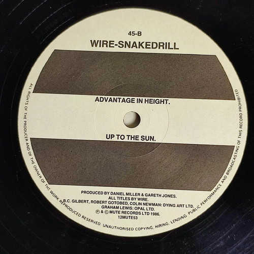 Wire Snakedrill 12" EP 1986 like new, electronic