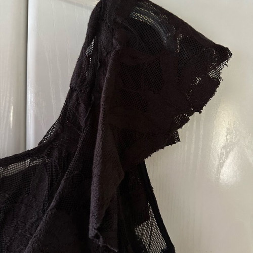 Semi-transparent dress used, black with stones, size M