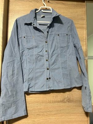 Cotton corduroy shirt blue like new, size L