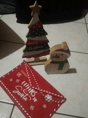 Seasonal decorative items like new, pack of 3 wooden pieces