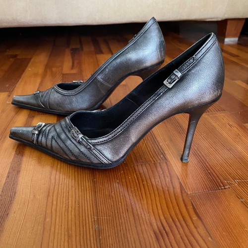 Tsakiris Mallas leather pumps used, size 40, gray