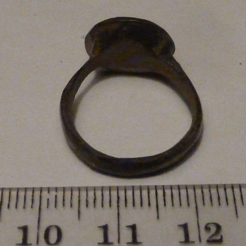 Antique Revival Bronze Ring with Cross used