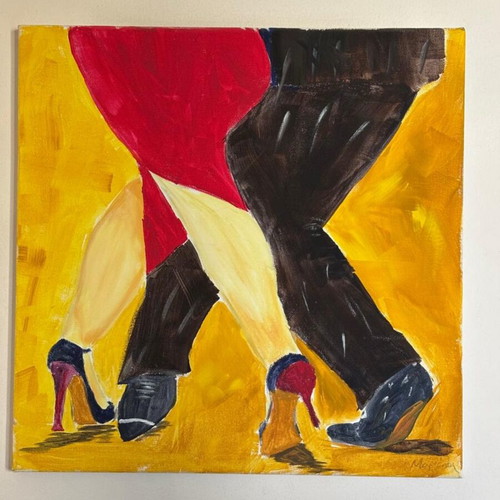 Tango Handmade Acrylic Painting on Canvas 40x40 cm