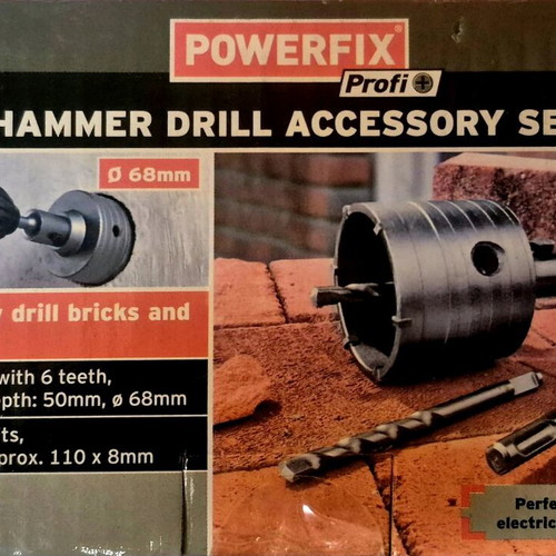 Powerfix Profi Hammer Drill Accessory Set new for brick and concrete