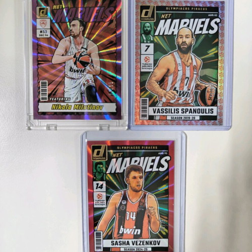Net Marvels cards 3 rare Olympiacos BC legendary players new
