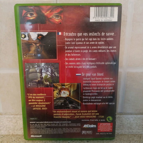 Turok Evolution Xbox game used, complete