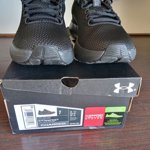 Under Armour UA W Charged Surge 4 women's athletic shoes size 38 black new