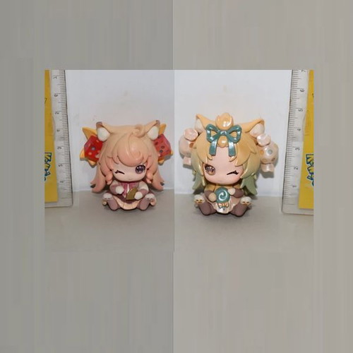 Anime neko cat figure miniatures, set of 2
