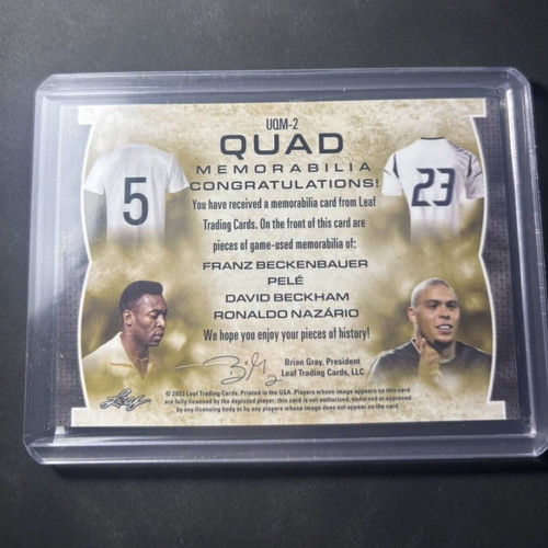 Leaf Ultimate Soccer Card used, Ronaldo Pele Beckham Beckenbauer 14/30