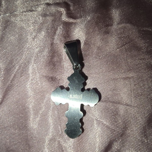 Bicolor Byzantine Steel Cross Pendant used, gold and silver