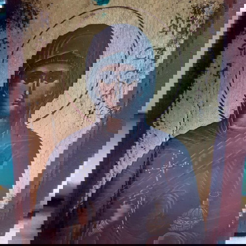 Ξύλινη εικονίτσα Αγίας Αναστασίας της Φαρμακολυτρίας σαν καινούργιο, 9x13εκ