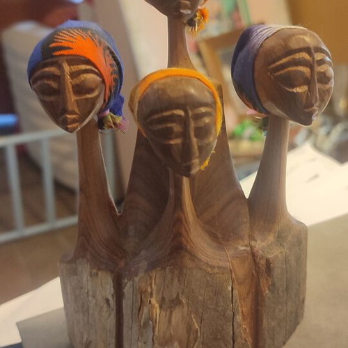 African Women Wooden Figurine Hand Carved Sculpture New