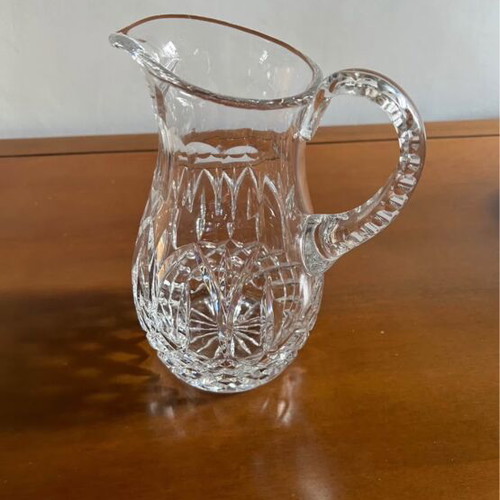 Water jug like new, clear crystal, 23 cm height