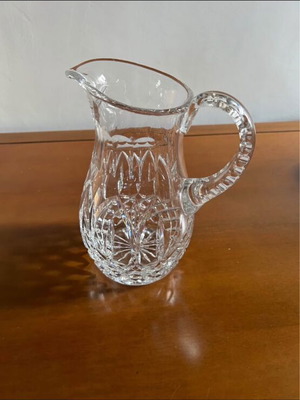 Water jug like new, clear crystal, 23 cm height