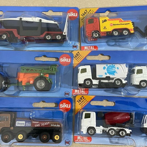 Siku 6 metal sets with trucks and tractors like new