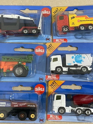 Siku 6 metal sets with trucks and tractors like new