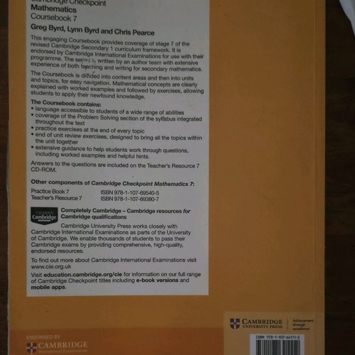Cambridge Checkpoint Mathematics Coursebook 7 used