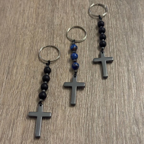 Handmade keychains from semi-precious stones new, multicolored