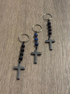 Handmade keychains from semi-precious stones new, multicolored
