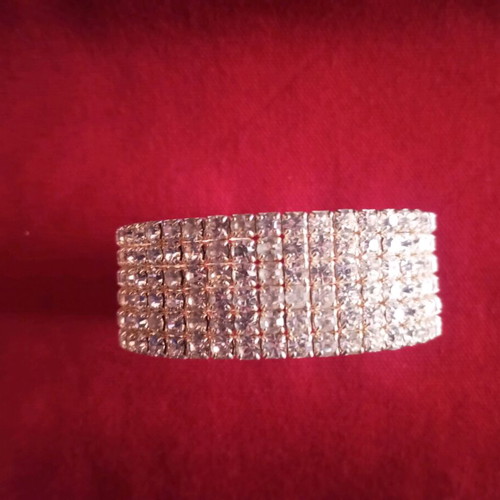 Enzzo Vintage '00s Cuff Bracelet with 5 Rows of Sparkling Rhinestones like new