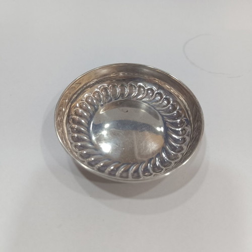 Vintage 925 Sterling Silver Miniature Dish with Fluted Swirl Edge