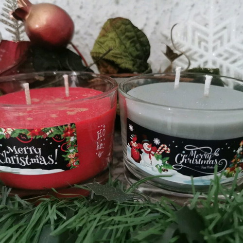 Handmade beewax candles medium size with Christmas notes new