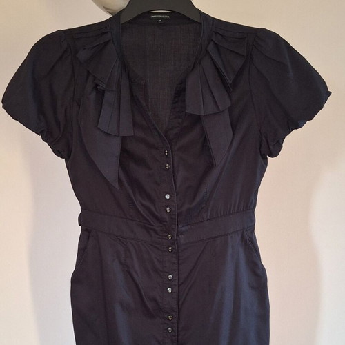 Marks & Spencer Black Mini Shirt Dress with Puff Sleeves like new