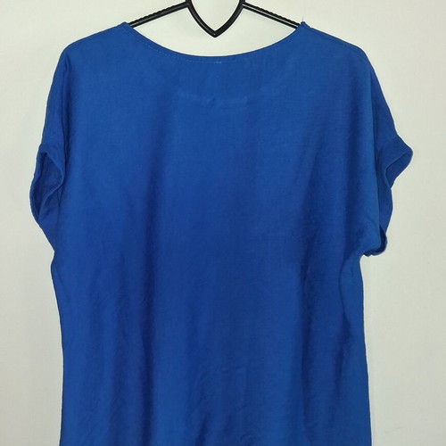 Women's blue set like new with textured fabric blouse and palazzo pants