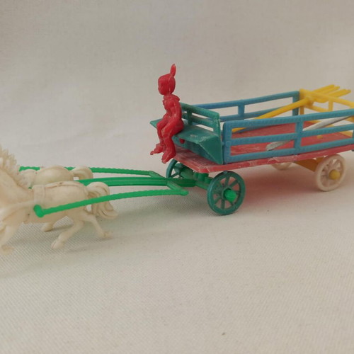 Plastic Horse-Drawn Cart 1960s used with minor wear